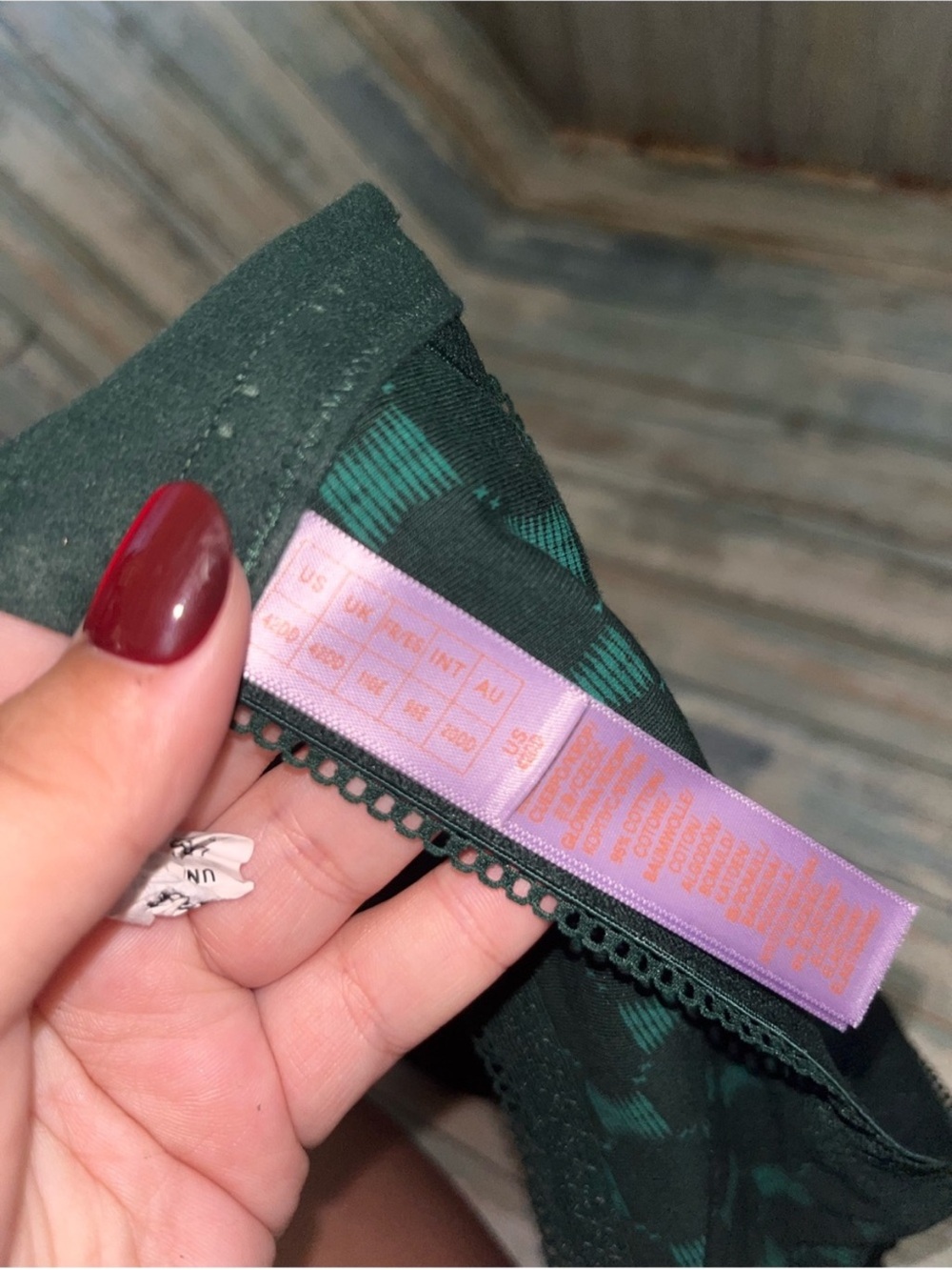 NWT Savage X Fenty Cotton Essentials Lace Trim Unlined Bra Green 42DD - Picture 6 of 6